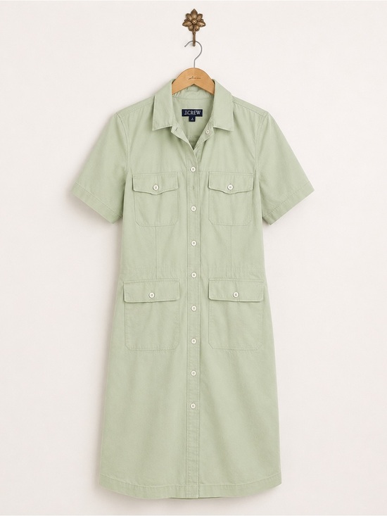 J. Crew Dresses & Skirts - J. Crew Mint Green Short-Sleeve Button-Front Dress